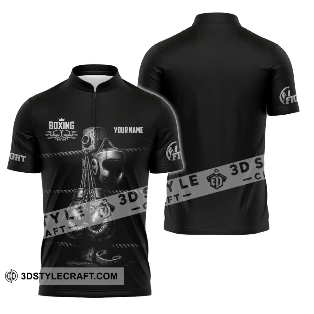 Unisex Shirt - Custom Boxing Shirt - Zipper Polo Shirt / S - T-shirt