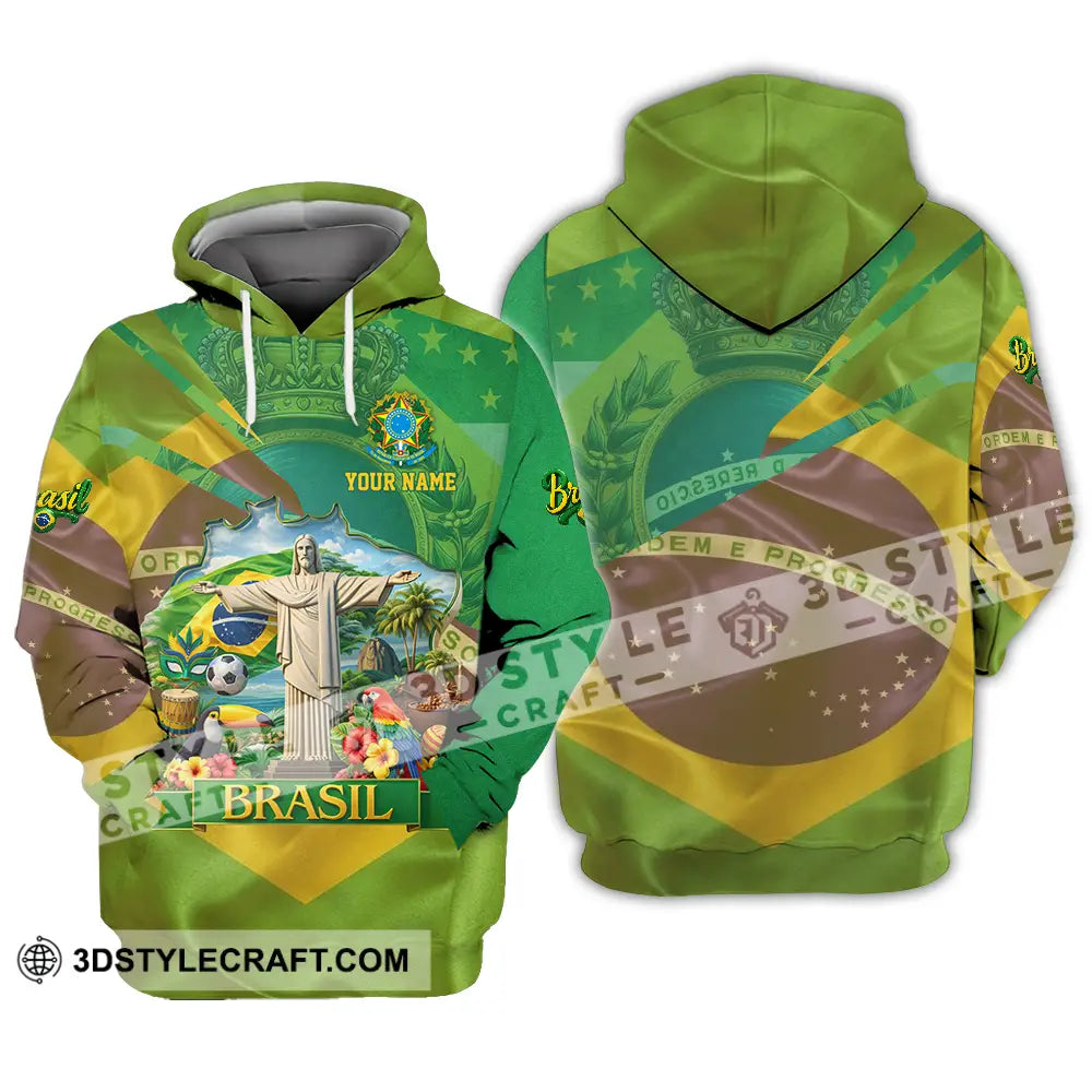 Unisex Shirt - Custom Brasil 3D Shirt Hoodie / S T-shirt