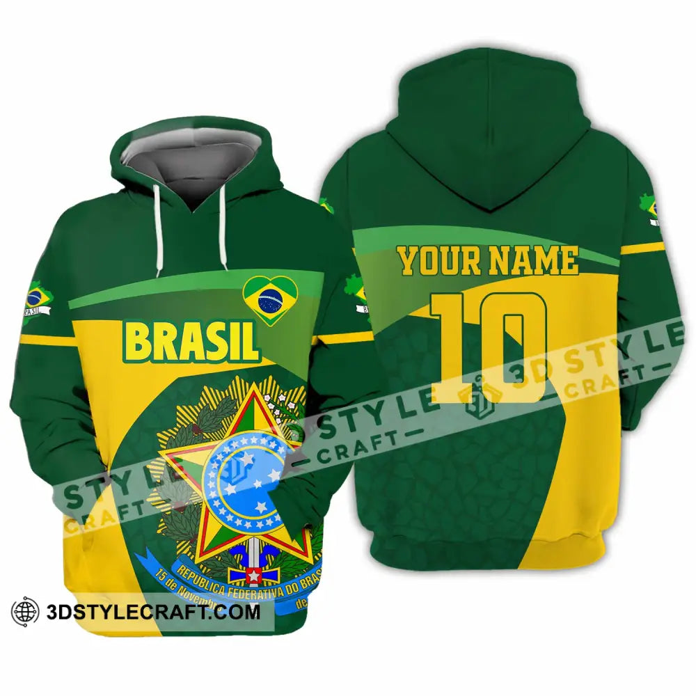 Unisex Shirt - Custom Brasil 3D Shirt Hoodie / S T-shirt
