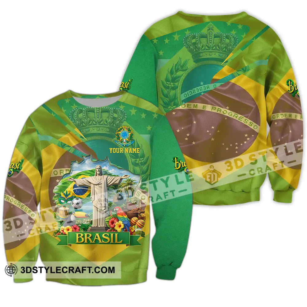 Unisex Shirt - Custom Brasil 3D Shirt Long Sleeve / S T-shirt