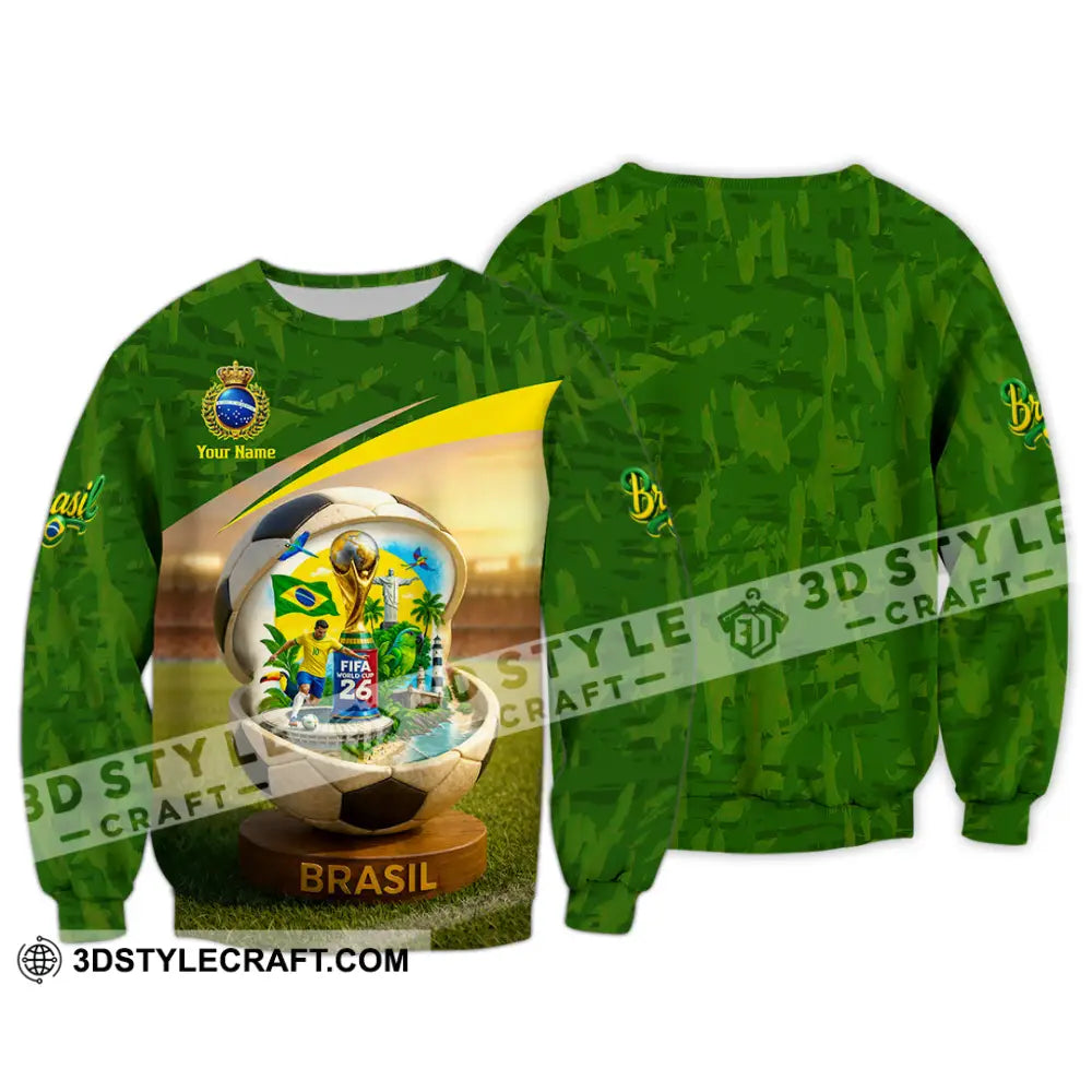 Unisex Shirt - Custom Brasil World Cup 2026 3D Shirt Long Sleeve / S T-shirt