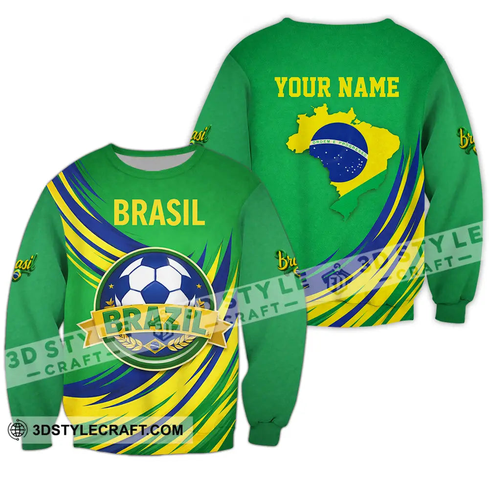 Unisex Shirt - Custom Brasil 3D Shirt Long Sleeve / S T-shirt
