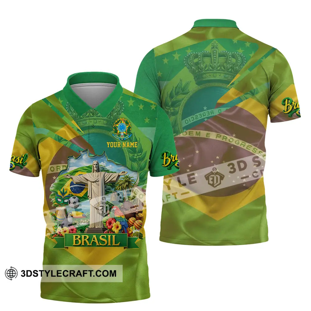 Unisex Shirt - Custom Brasil 3D Shirt Polo Shirt / S T-shirt