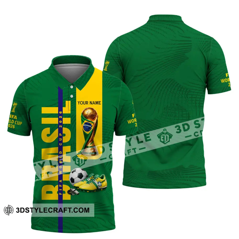 Unisex Shirt - Custom Brasil World Cup 2026 3D Shirt Polo Shirt / S T-shirt