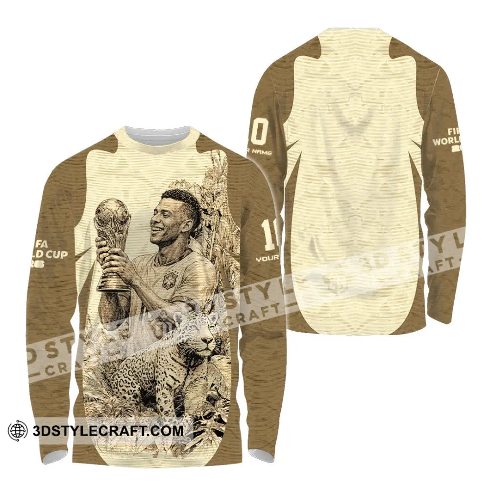 Unisex Shirt - Custom Brasil Fifa World Cup 2026 3D Shirt Long Sleeve Shirt / S T-shirt