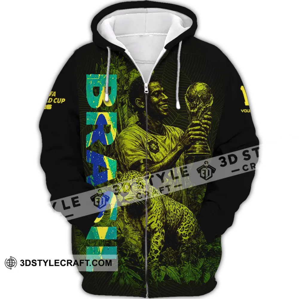 Unisex Shirt - Custom Brasil Fifa World Cup 2026 3D Shirt Zipper Hoodie / S T-shirt
