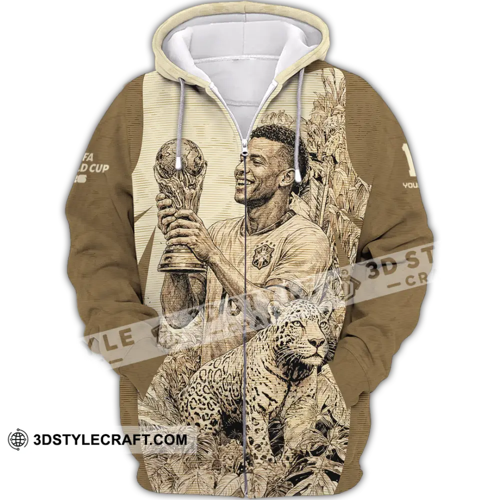 Unisex Shirt - Custom Brasil Fifa World Cup 2026 3D Shirt Zipper Hoodie / S T-shirt
