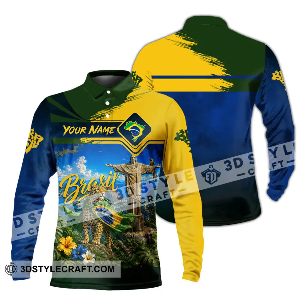 Unisex Shirt - Custom Brasil Shirt - Long Sleeve Polo / S - T-shirt