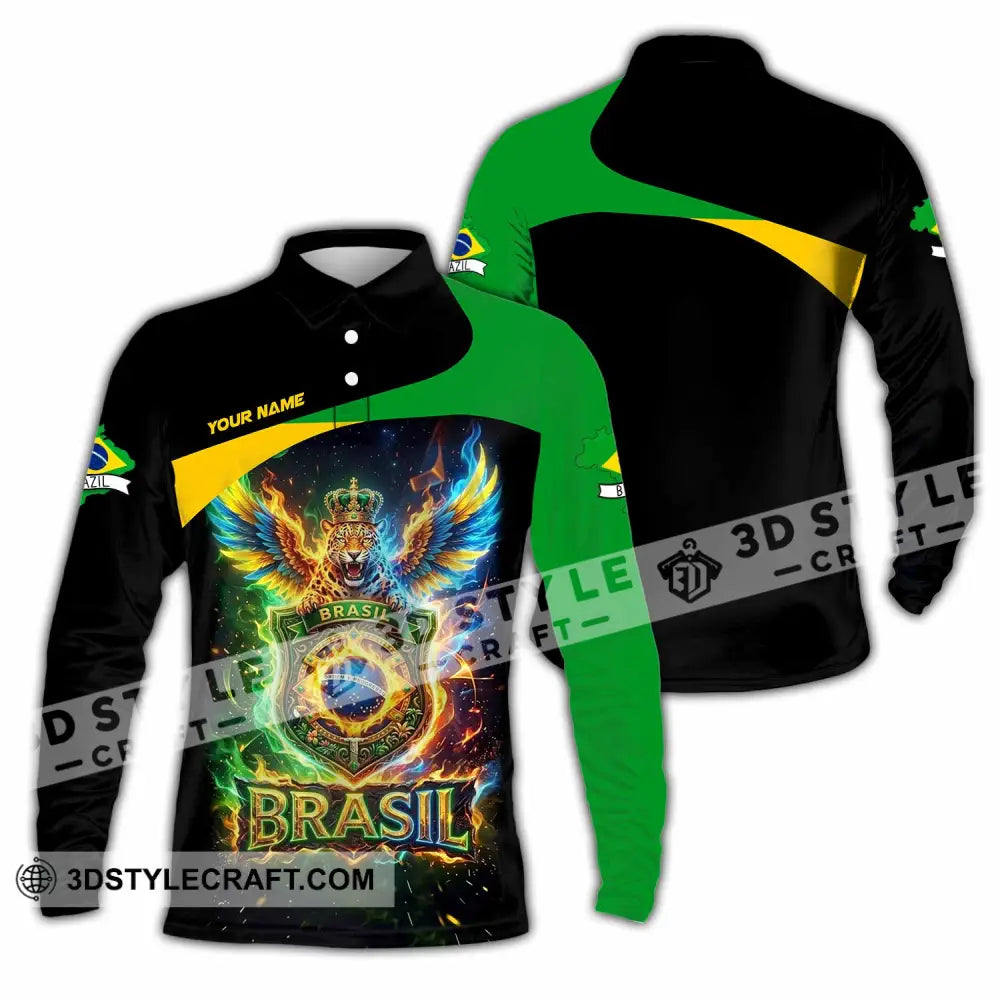 Unisex Shirt - Custom Brasil Shirt - Long Sleeve Polo / S - T-shirt
