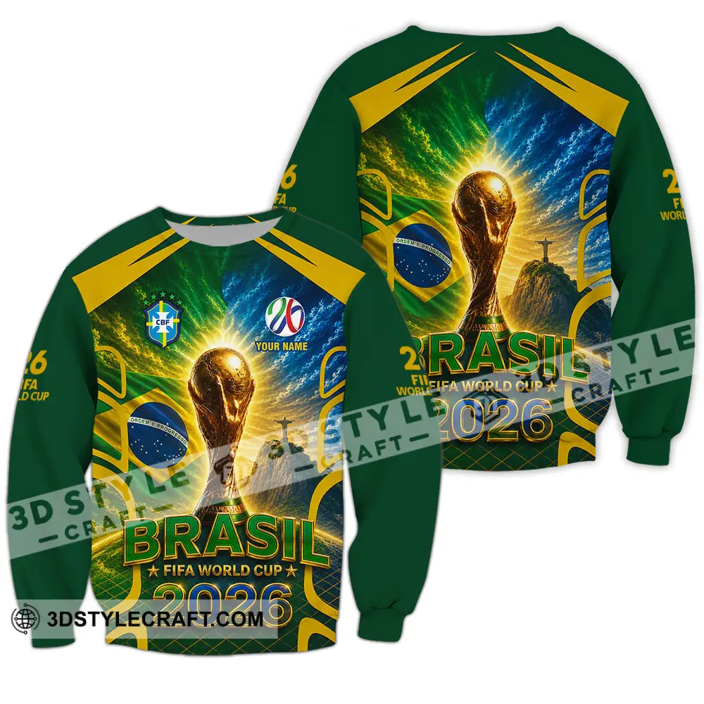 Unisex Shirt - Custom Brasil World Cup 2026 Shirt - Long Sleeve / S - T-shirt
