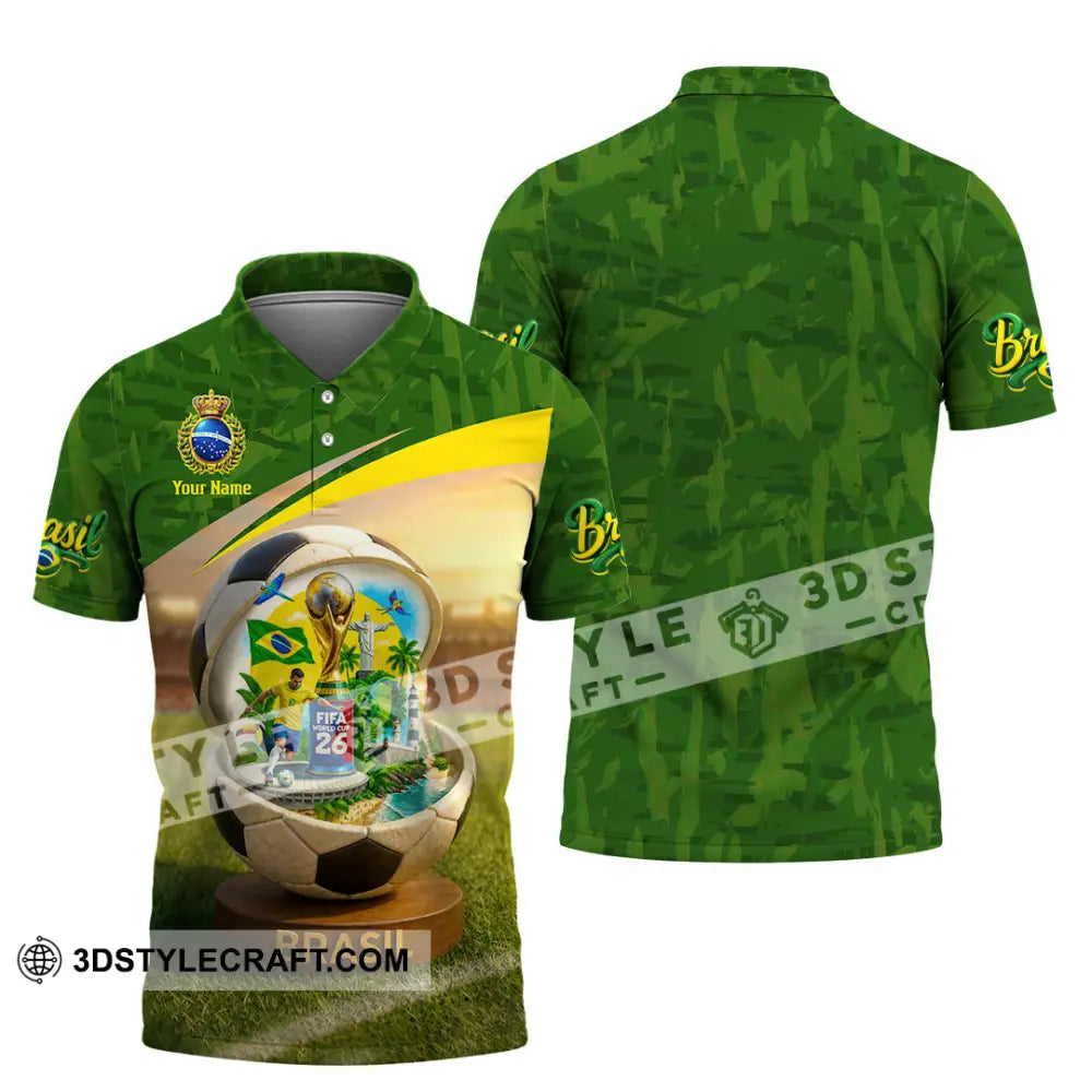 Unisex Shirt - Custom Brasil World Cup 2026 3D Shirt Polo Shirt / S T-shirt
