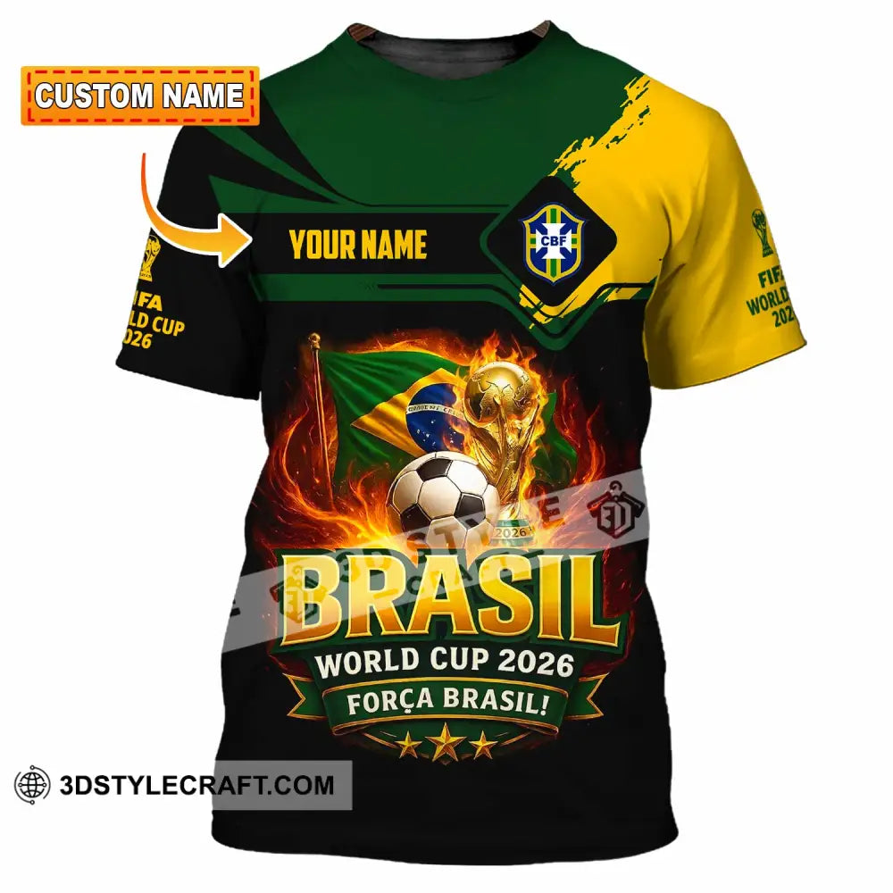 Unisex Shirt - Custom Brasil World Cup 2026 3D Shirt - T-shirt