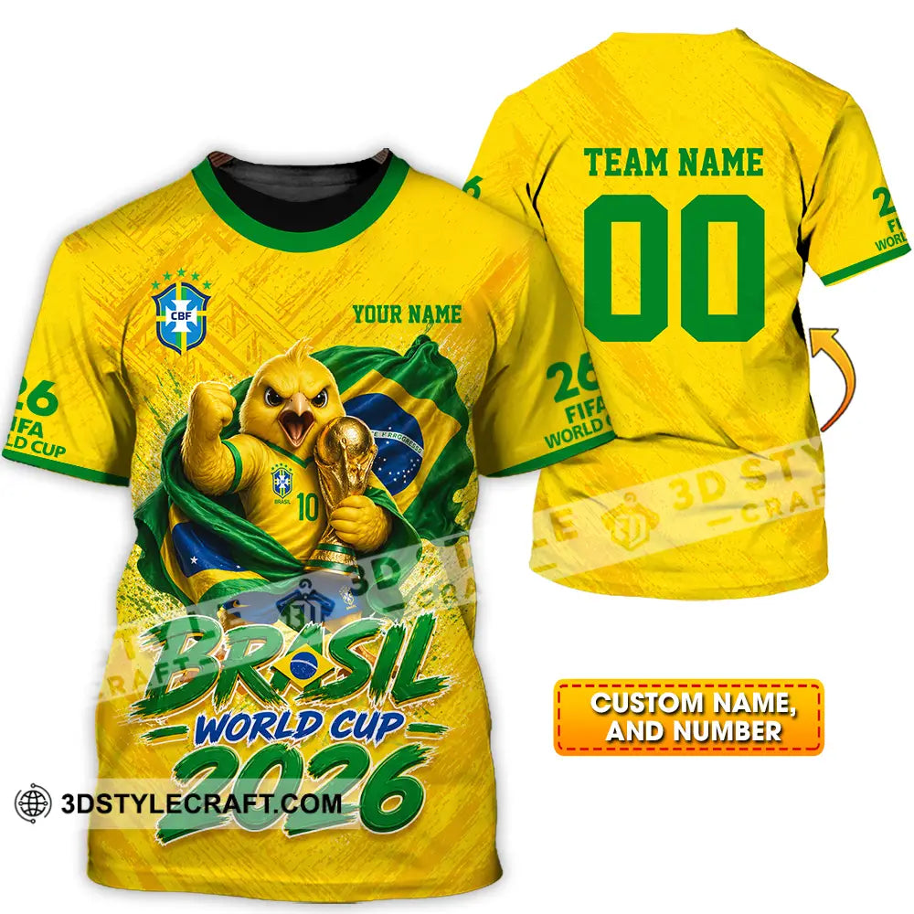 Unisex Shirt - Custom Brasil World Cup 2026 3D Shirt - T-shirt