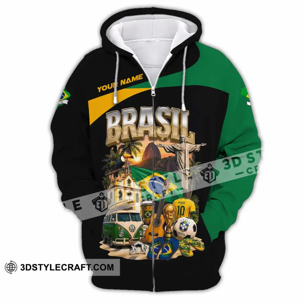 Unisex Shirt - Custom Brasil Shirt - Zipper Hoodie / S - T-shirt