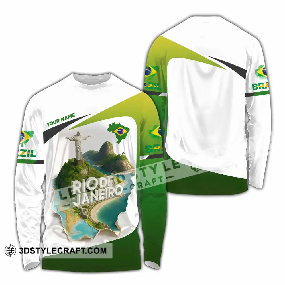 Unisex Shirt - Custom Brazil 3D Shirt Long Sleeve Shirt / S T-shirt
