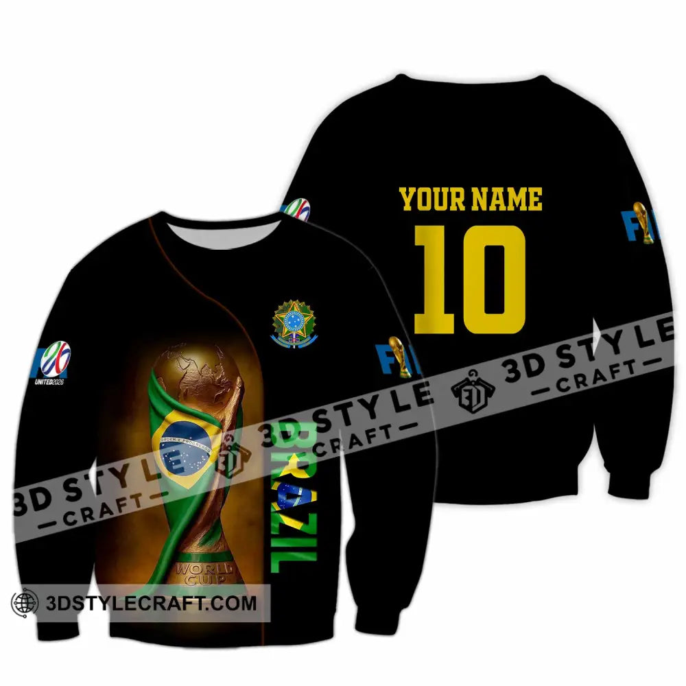 Unisex Shirt - Custom Brazil 3D Shirt Long Sleeve / S T-shirt