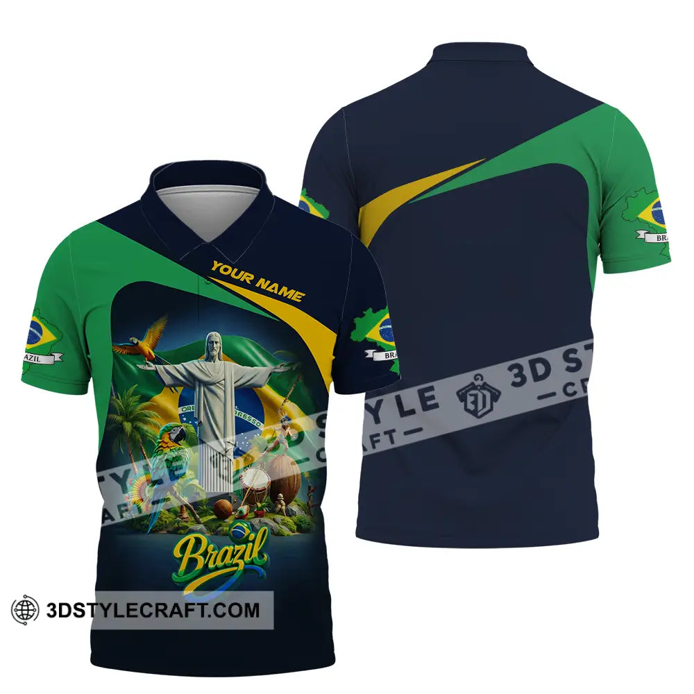 Unisex Shirt - Custom Brazil 3D Shirt Polo Shirt / S T-shirt