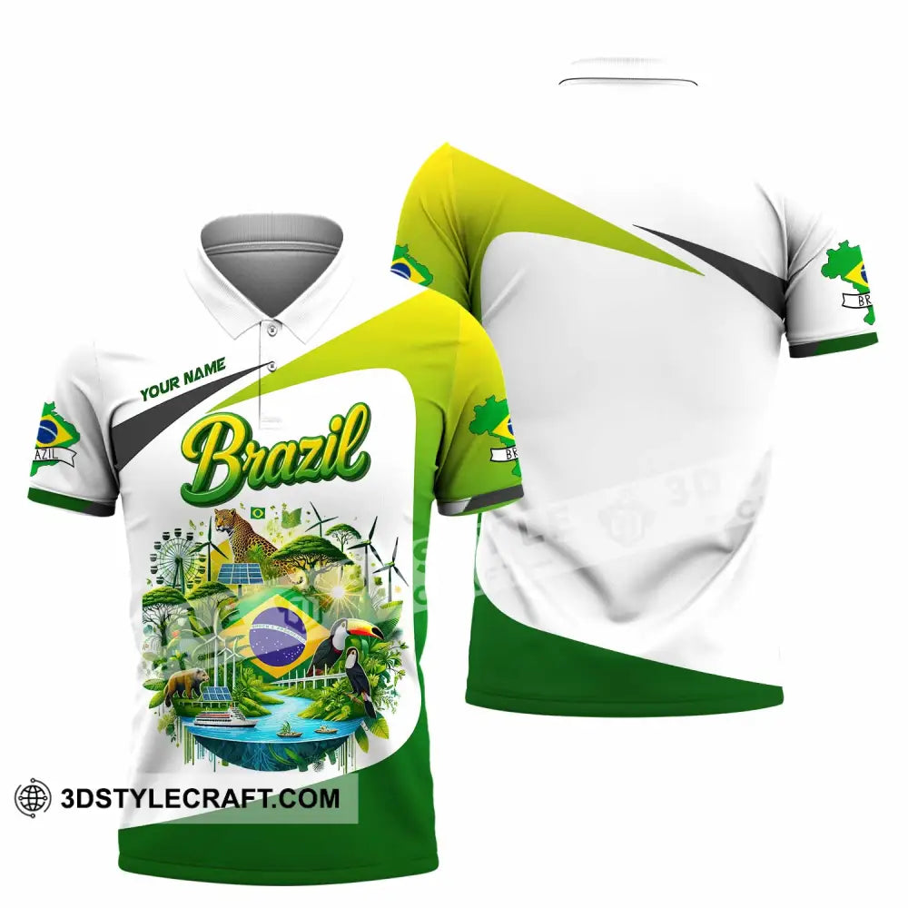 Unisex Shirt - Custom Brazil 3D Shirt Polo Shirt / S T-shirt