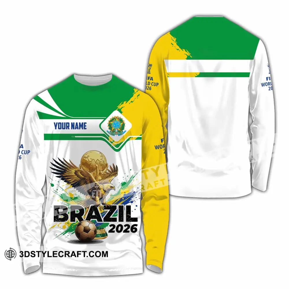 Unisex Shirt - Custom Brazil Fifa World Cup 2026 3D Shirt Long Sleeve Shirt / S T-shirt