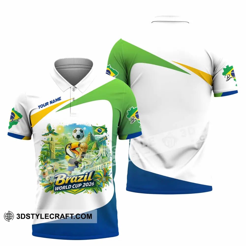 Unisex Shirt - Custom Brazil Fifa World Cup 2026 3D Shirt Polo Shirt / S T-shirt