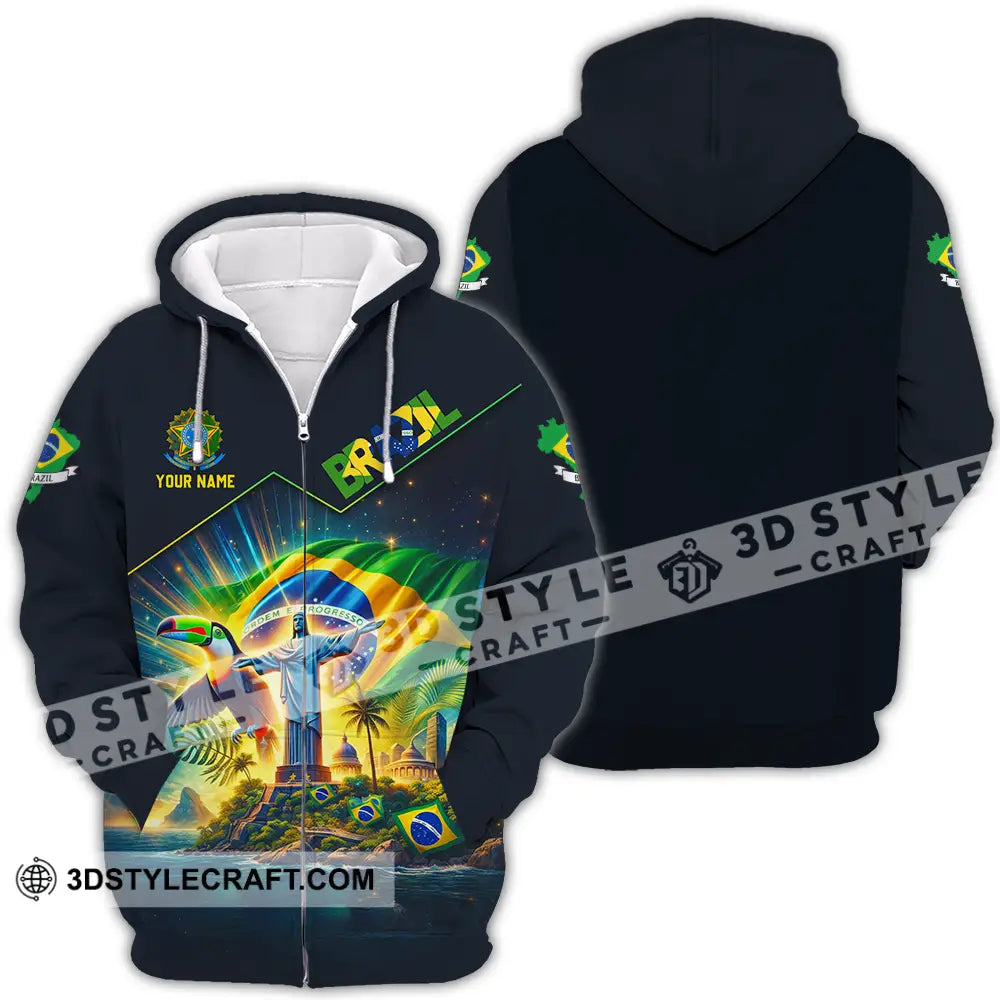 Unisex Shirt - Custom Brazil World Cup 2026 3D Shirt Zipper Hoodie / S T-shirt
