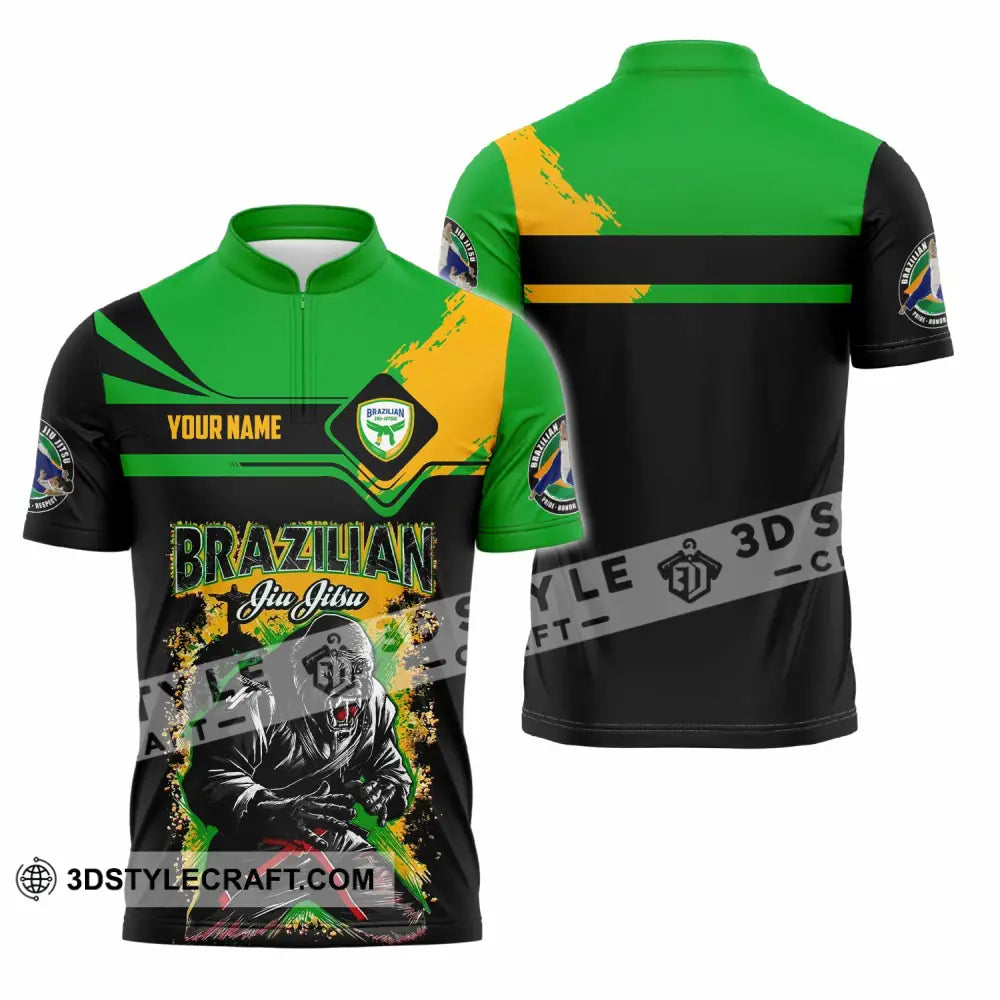 Unisex Shirt - Custom Brazilian 3D Shirt Zipper Polo Shirt / S T-shirt