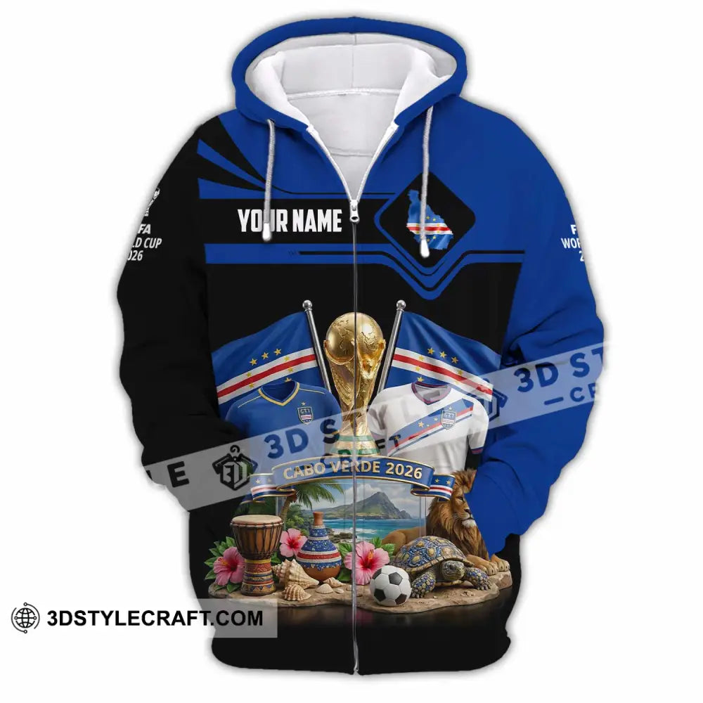 Unisex Shirt - Custom Cabo Verde World Cup 2026 3D Shirt - Zipper Hoodie / S - T-shirt