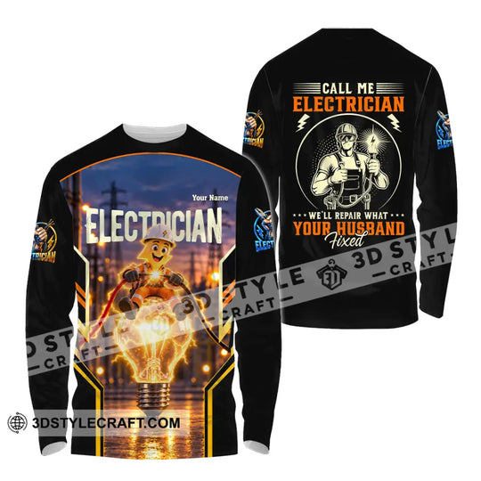 Unisex Shirt - Custom Call Me Electrician Shirt style option 4