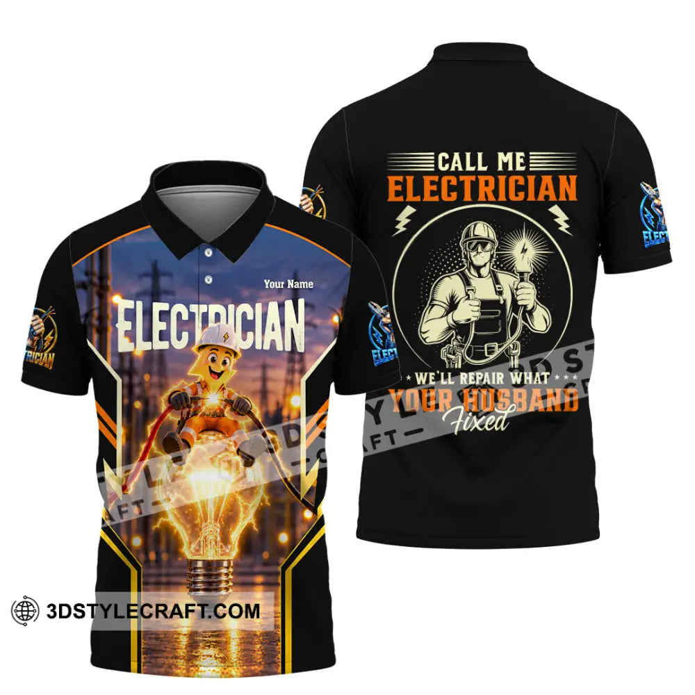 Unisex Shirt - Custom Call Me Electrician Shirt - Polo Shirt / S - T-shirt