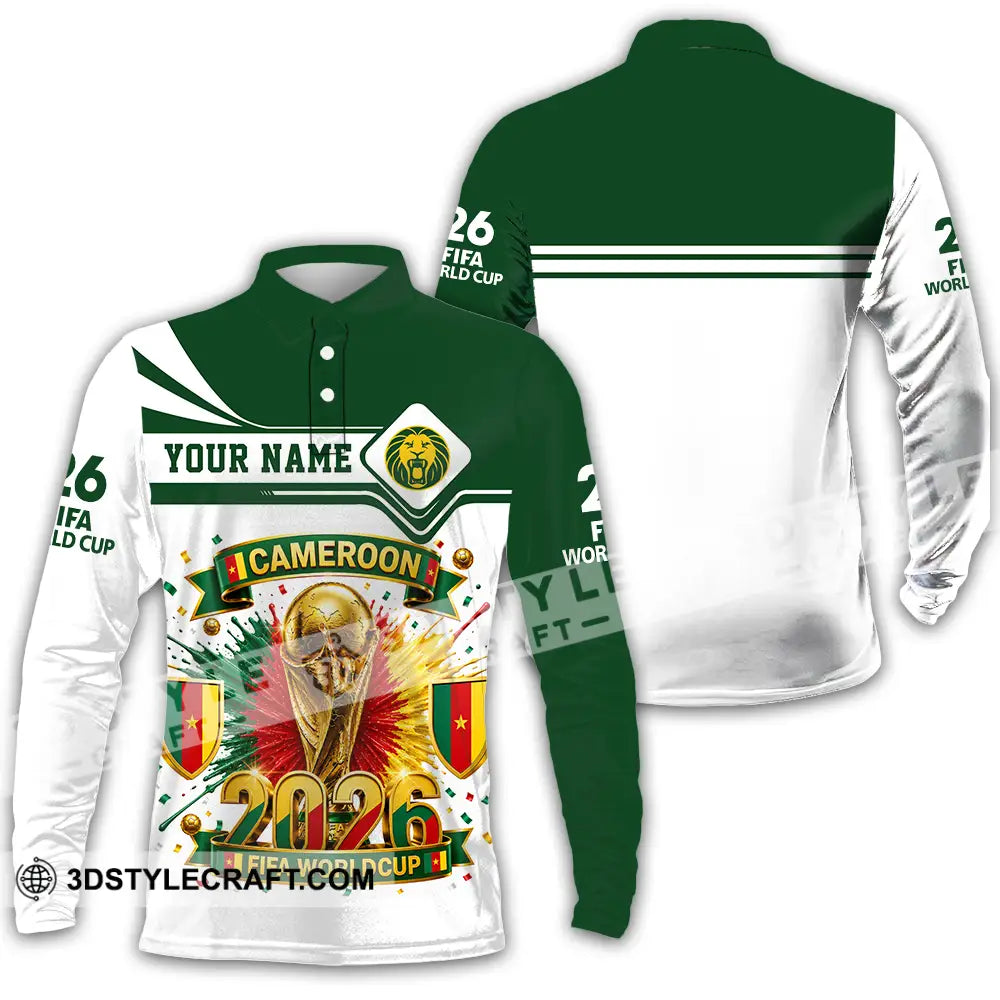 Unisex Shirt - Custom Cameroon World Cup 2026 Shirt - Long Sleeve Polo / S - T-shirt