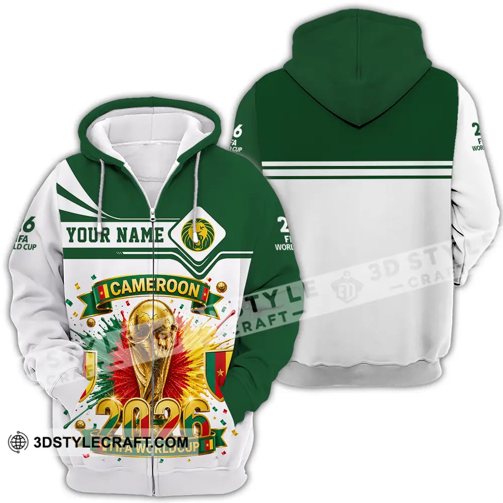 Unisex Shirt - Custom Cameroon World Cup 2026 Shirt - Zipper Hoodie / S - T-shirt