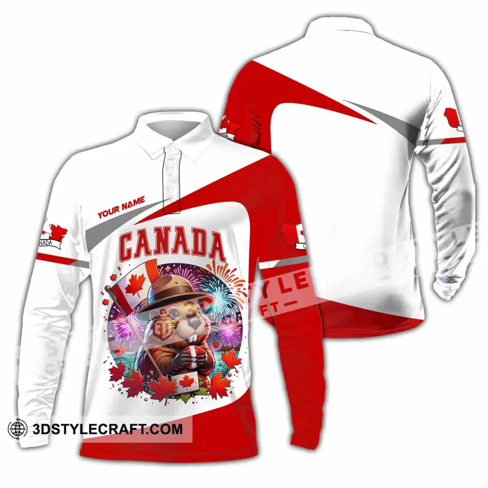 Unisex Shirt - Custom Canada Shirt Long Sleeve Polo / S T-shirt