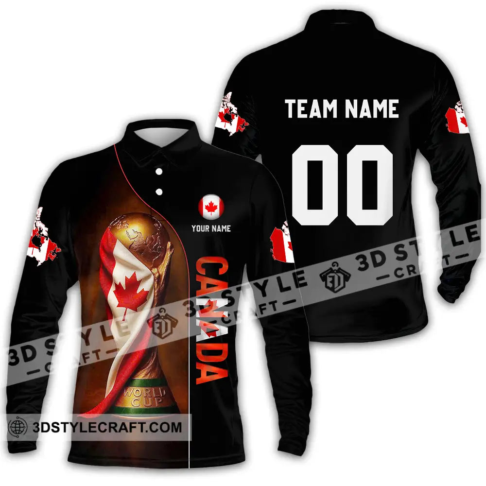 Unisex Shirt - Custom Canada World Cup 2026 3D Shirt Long Sleeve Polo / S T-shirt