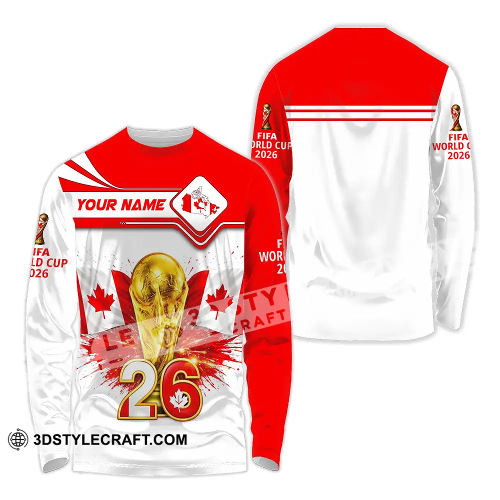 Unisex Shirt - Custom Canada World Cup 2026 3D Shirt Long Sleeve Shirt / S T-shirt