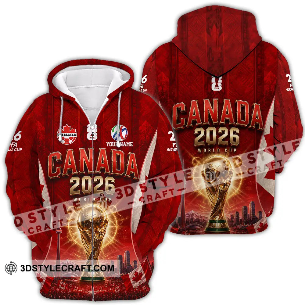 Unisex Shirt - Custom Canada World Cup 2026 Shirt - Zipper Hoodie / S - T-shirt