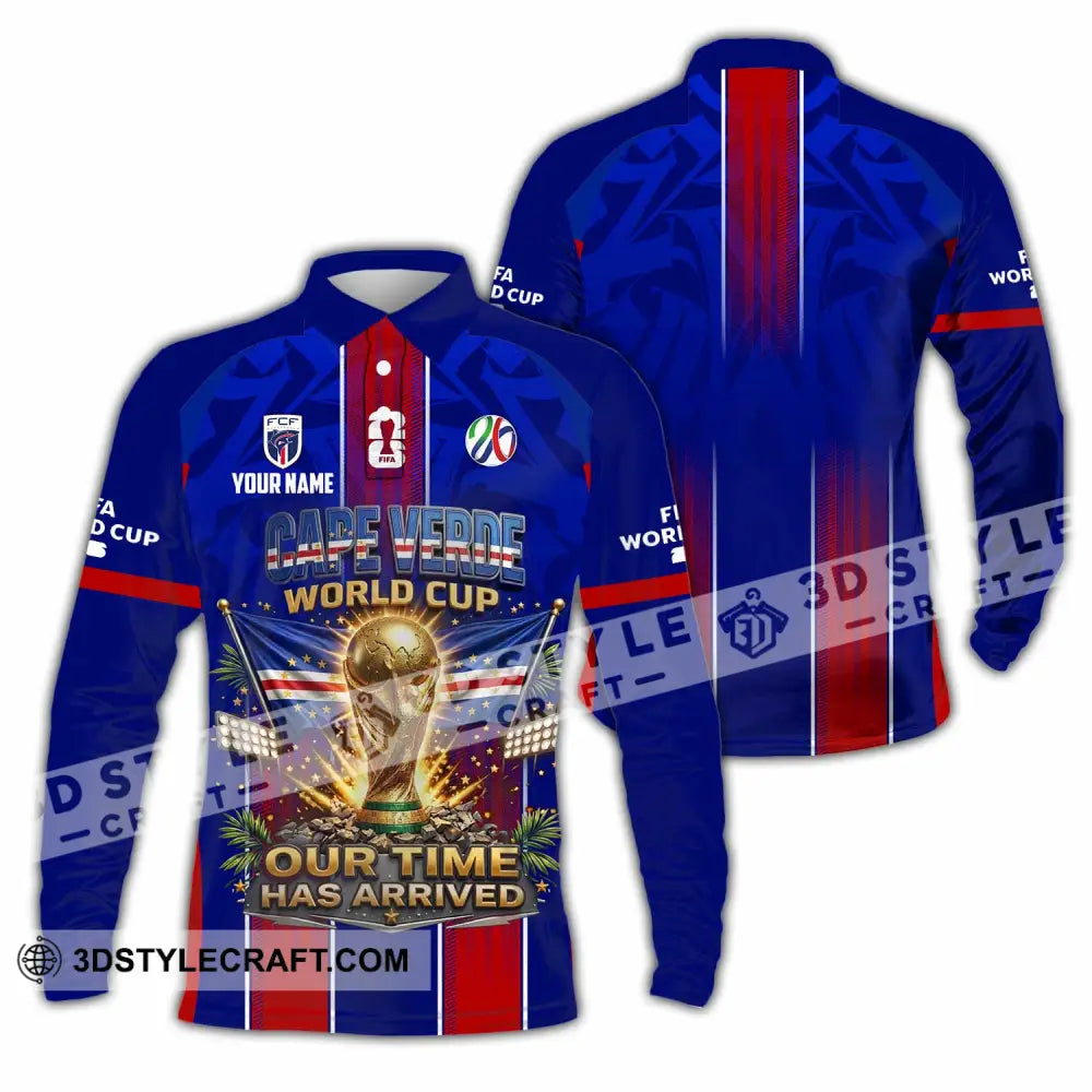 Unisex Shirt - Custom Cape Verde World Cup 2026 Shirt - Long Sleeve Polo / S - T-shirt