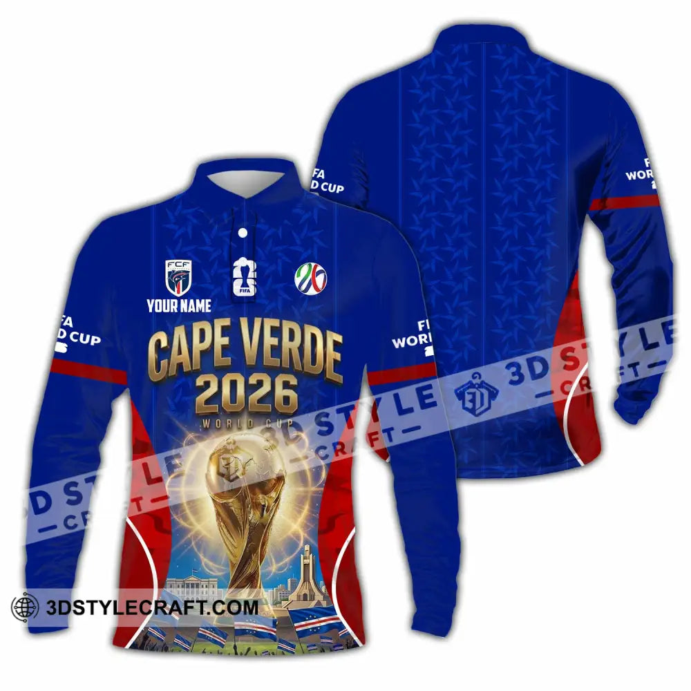 Unisex Shirt - Custom Cape Verde World Cup 2026 Shirt - Long Sleeve Polo / S - T-shirt