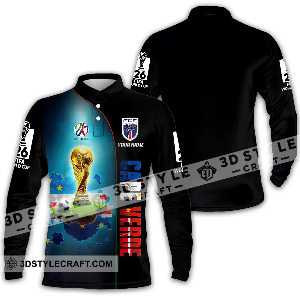 Unisex Shirt - Custom Cape Verde World Cup 2026 3D Shirt - Long Sleeve Polo / S - T-shirt