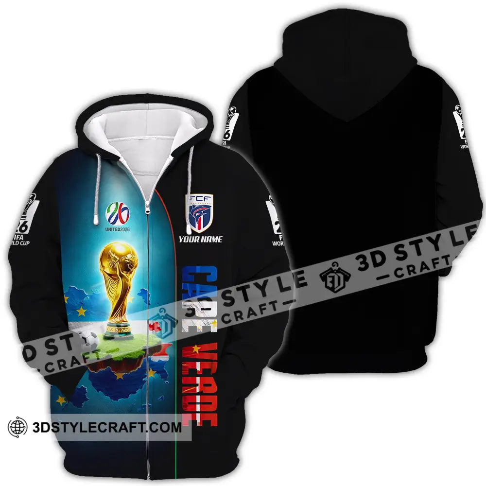 Unisex Shirt - Custom Cape Verde World Cup 2026 3D Shirt - Zipper Hoodie / S - T-shirt