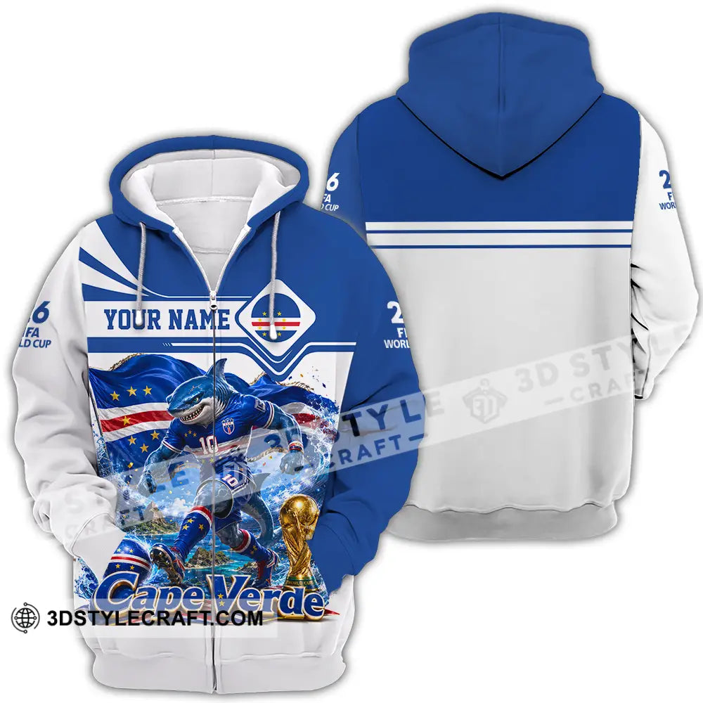 Unisex Shirt - Custom Cape Verde World Cup 2026 Shirt - Zipper Hoodie / S - T-shirt