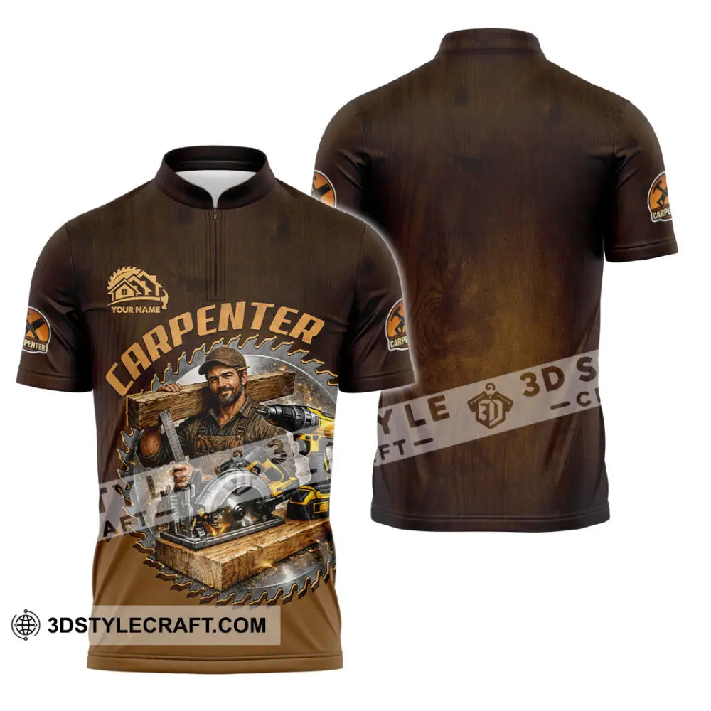 Unisex Shirt - Custom Carpenter Shirt - Zipper Polo Shirt / S - T-shirt