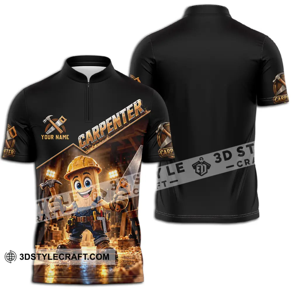 Unisex Shirt - Custom Carpenter Shirt - Zipper Polo Shirt / S - T-shirt