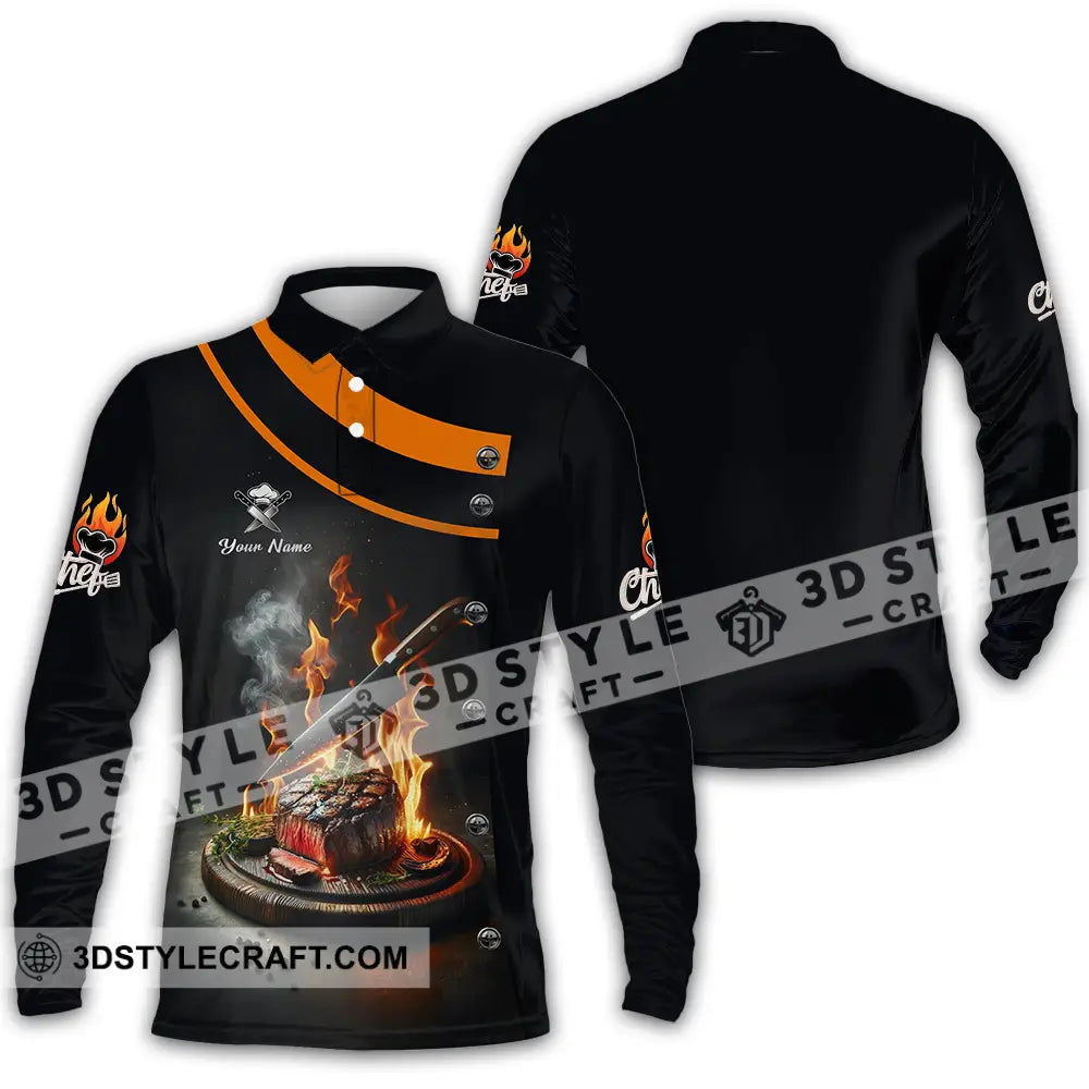 Unisex Shirt - Custom Chef 3D Shirt Long Sleeve Polo / S T-shirt