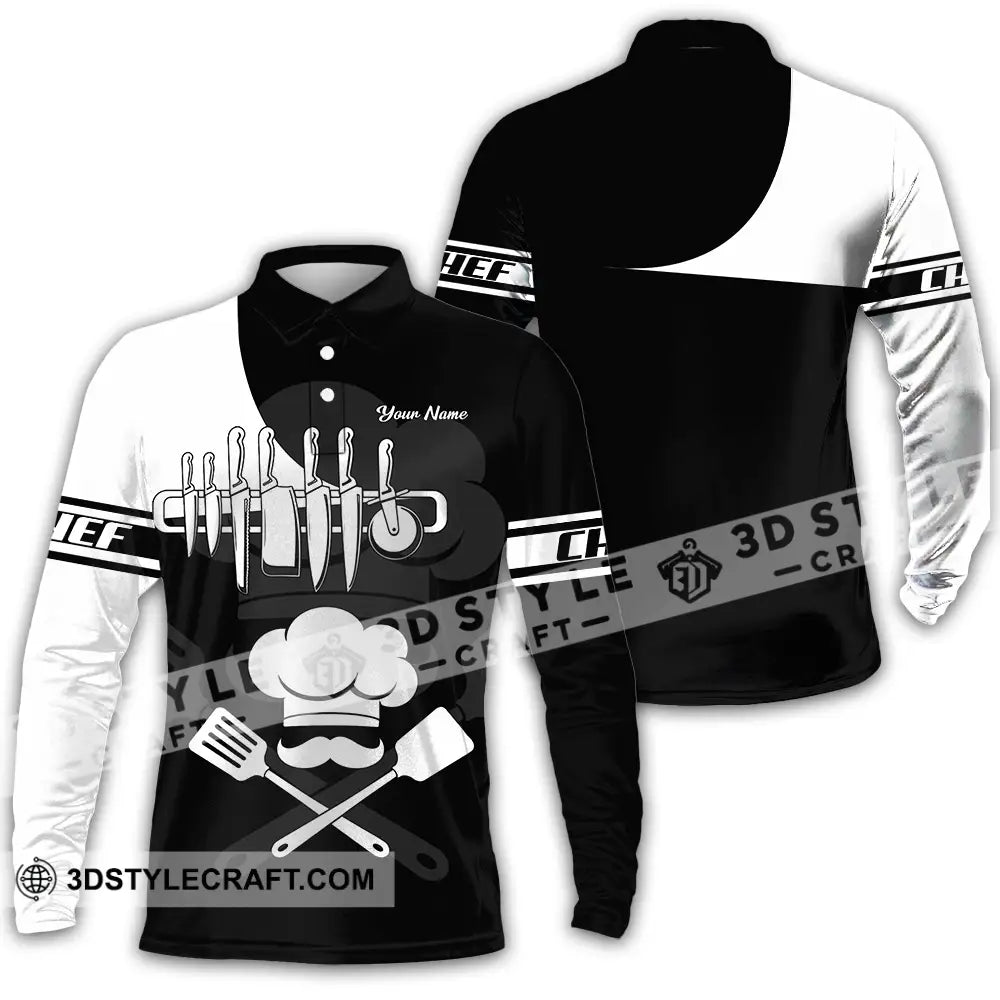 Unisex Shirt - Custom Chef 3D Shirt Long Sleeve Polo / S T-shirt