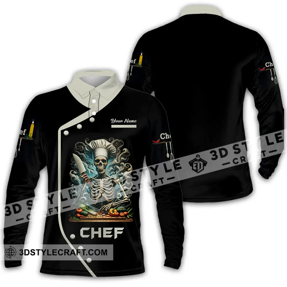 Unisex Shirt - Custom Chef 3D Shirt Long Sleeve Polo / S T-shirt
