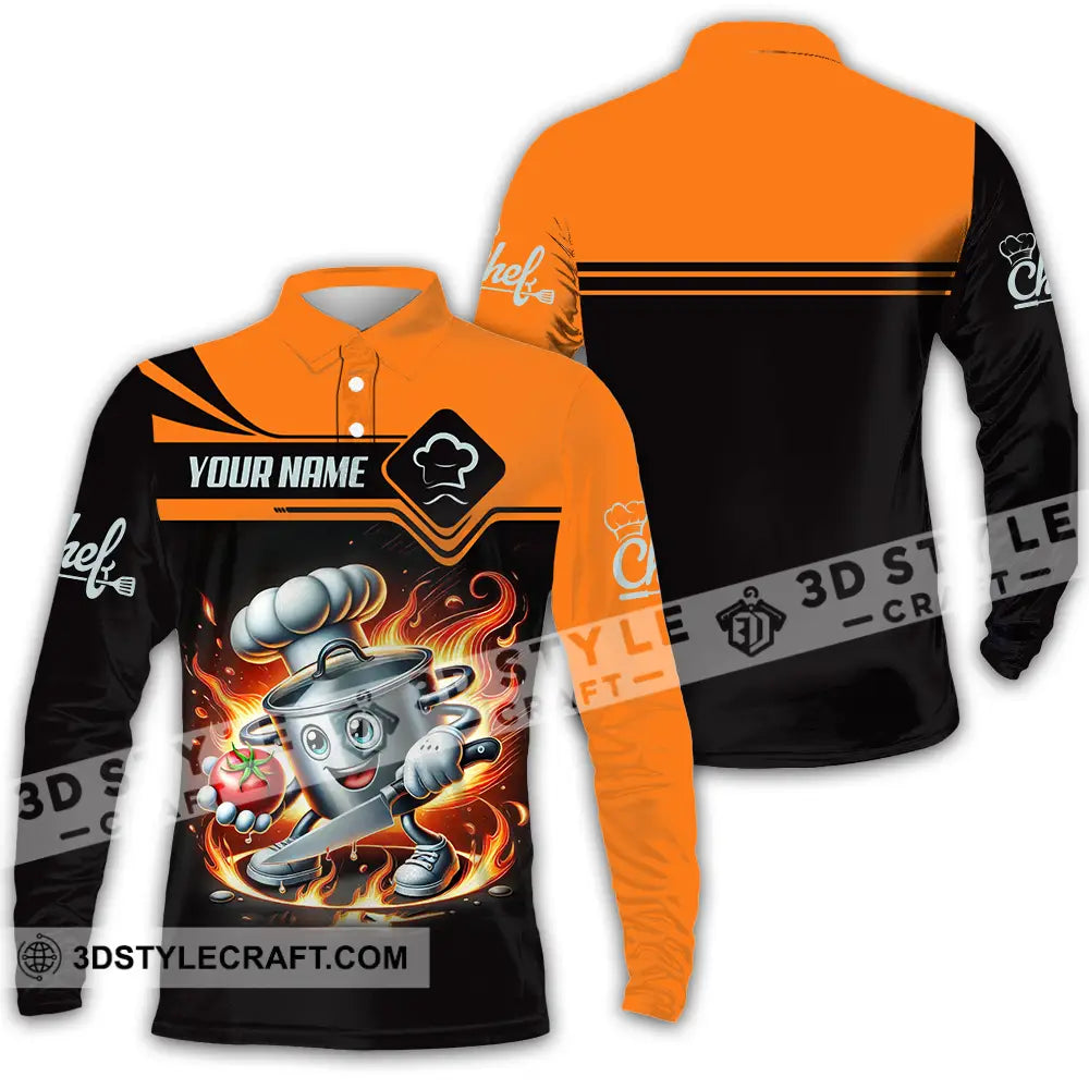 Unisex Shirt - Custom Chef 3D Shirt Long Sleeve Polo / S T-shirt