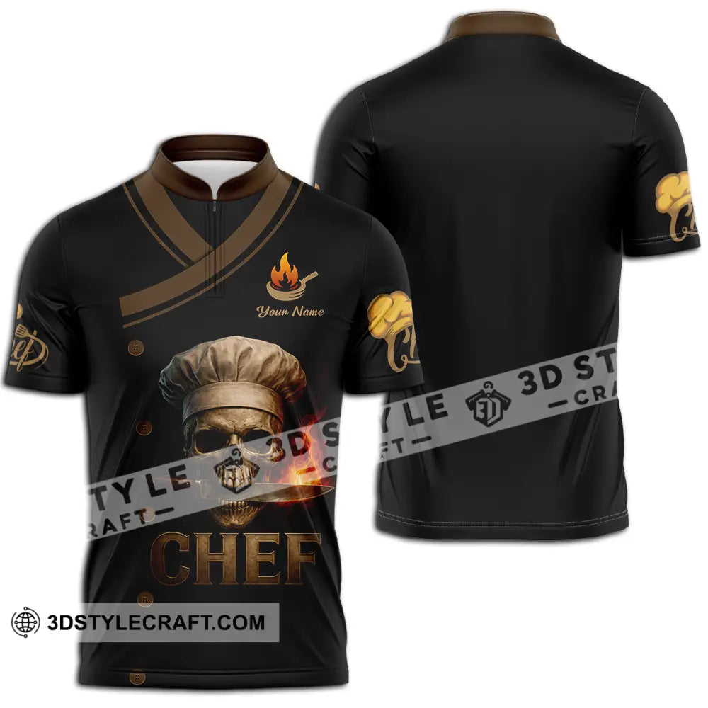 Unisex Shirt - Custom Chef 3D Shirt Zipper Polo Shirt / S T-shirt