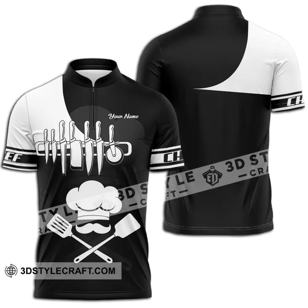 Unisex Shirt - Custom Chef 3D Shirt Zipper Polo Shirt / S T-shirt
