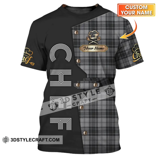 Unisex Shirt - Custom Chef Name Shirt, Black And Caro style option 1