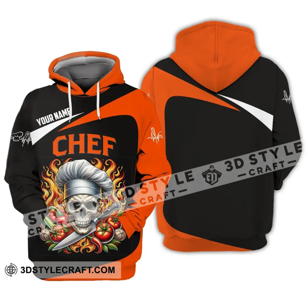 Unisex Shirt - Custom Chef Name Skull Hoodie / S T-Shirt